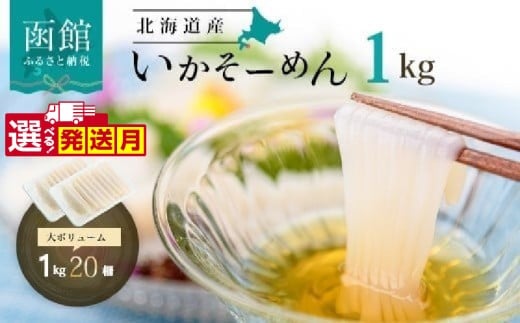 いか そーめん 国産 1kg 20柵 北海道産 函館名物 鮮度抜群 イカ刺し 刺身 甘み 歯ごたえ 新鮮 急速冷凍 専用醤油だれ付 カット済 フィルムシート包装 ごはんのお供 酒の肴 いか納豆 いかキムチ 北海道 函館市 送料無料_HD227-001