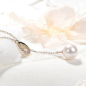 K10あこや真珠＆ダイヤモンドネックレス(Fph002)