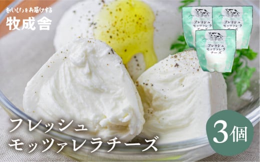 チーズ フレッシュモッツァレラチーズ 3個 冷蔵 小分け 個包装 カプレーゼ パスタ ピザ おつまみ 前菜 サラダ 低温殺菌 新鮮 生乳 日時指定 乳製品 [A0076] 8000円 8千円 モッツァレラチーズ