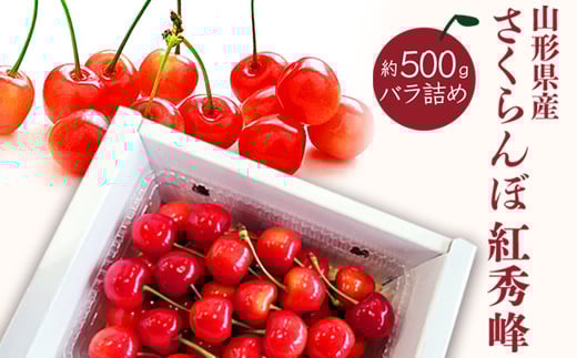 【2026年発送】「秀品」さくらんぼ紅秀峰500g（L玉以上・化粧箱・バラ詰）_H045(R8)