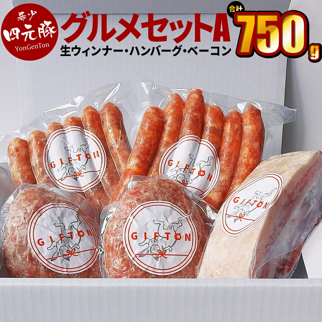 【ふるさと納税】岩手ブランド豚 四元豚 4種 特選ギフトセットA 国産 豚肉 ( ウインナープレーン チョリソー ハンバーグ ベーコン 150g 各2個 計 900g ) 冷凍 ご当地 総菜 みやげ 贈答 ビール おつまみ BBQ 北上市 GIFTON ごえん株式会社 D0460 ※レビューキャンペーン対象品