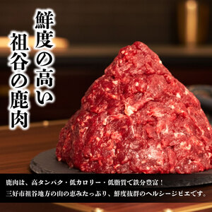 鹿肉ミンチ 500g ジビエ ひき肉 国産 祖谷 地美栄【 ジビエ 】