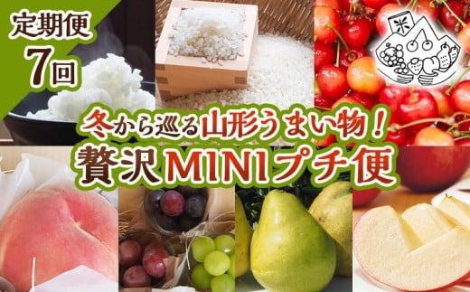 【定期便7回】冬から巡る山形うまい物！贅沢MINIプチ便【令和8年産先行予約】FS25-106 くだもの 果物 フルーツ 山形 山形県 山形市 2026年産