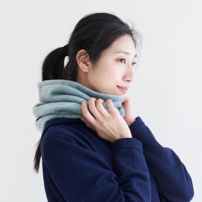 ふるさと納税 泉大津市 天然由来の抗菌加工 コットン ふわふわ ネックウォーマー 綿毛布 【LOOM&SPOOL】カーキ |  | 03