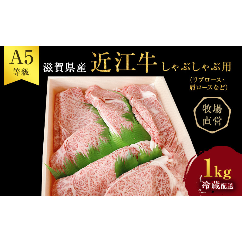 【最短1週間発送】 A5ランク 近江牛 肉 しゃぶしゃぶ 牛肉 雌牛 しゃぶしゃぶ用 約1kg （リブロース・肩ロース等） ふるさと納税 お肉 ブランド牛 黒毛和牛 滋賀県 豊郷町