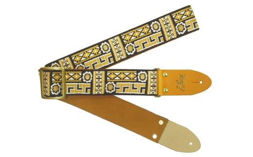【ギターストラップ】 Elara Straps La Laguna Mustard 郡上市 レザー 真鍮バックル ウルトラスエード プロ仕様 エレキ アコギ ベース Ksound 小林楽器店