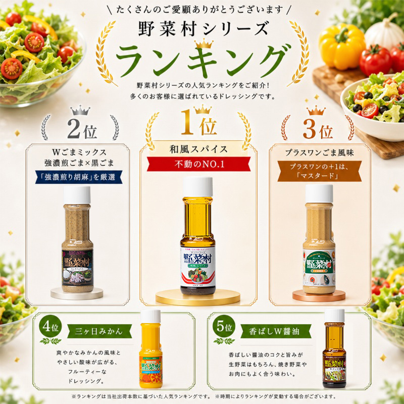 【1977年創業】野菜村ドレッシング　和風スパイス300ml　11本セット 調味料 