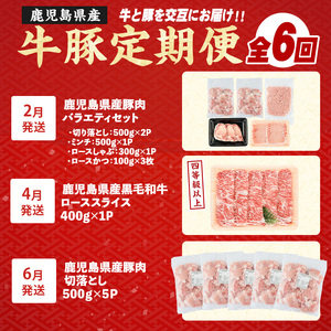 ＜定期便全6回＞黒毛和牛＆豚肉定期便 総重量8.4kg超 赤身 ロース 豚 ミンチ ロースかつ 豚肉 牛肉 切り落とし サーロイン 豚ロース しゃぶしゃぶ すき焼き 【スターゼン】starzen-15