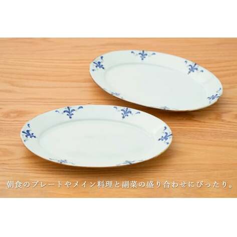 有田焼 オーバル皿 2枚セット【皓洋窯】食器 器 うつわ 楕円皿 パスタ皿 朝食 プレート ギフト プレゼント A30-545_イメージ3