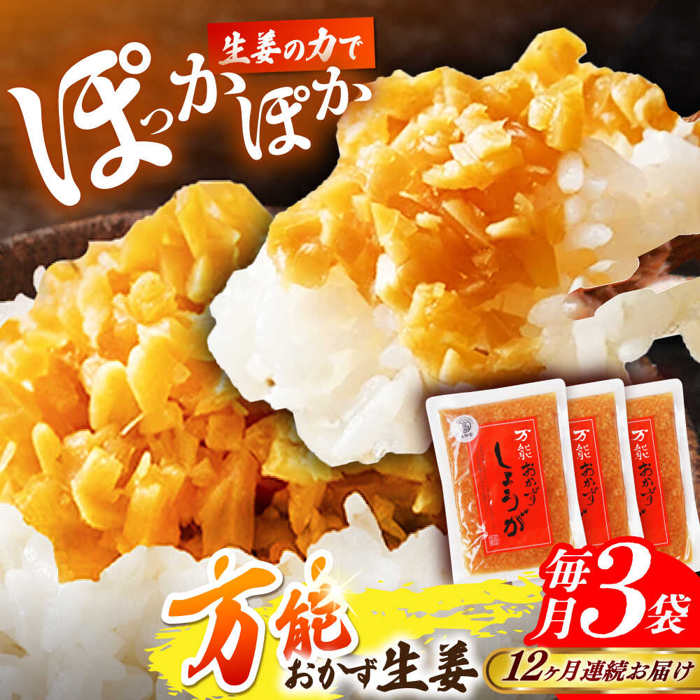 【ふるさと納税】【12回定期便】高知県産生姜を使った、万能おかず生姜3袋セット / しょうが おかずしょうが 【株式会社 四国健商】[ATAF145]