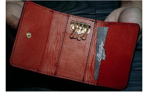 
                  【cafooca /カフーカ】キーケース(BLACK/RED）   I  キーケース レザー  革小物  ギフト  沖縄県 南城市
                