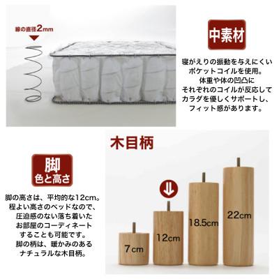 ふるさと納税 足利市 ザ・ベッド セミシングル80 ライトブラウン 80×195cm N脚12cm 脚付きマットレス |  | 01