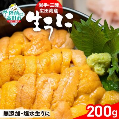 ふるさと納税 陸前高田市 三陸産 生うに 200g 塩水パック 獲れたその日に出荷 ウニ 雲丹 天然 濃厚 旬