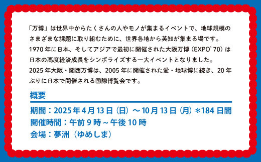 【70-06】2025年 大阪・関西万博入場チケット 一日券（小人）