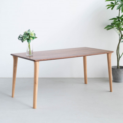 
            ダイニングテーブル　OTTE　160×80　オーク&ウォールナット無垢　大川家具(福岡県)【1368589】
          