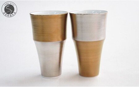 ARITA PORCELAIN LAB (アリタポーセリンラボ) ゴールド&プラチナ ツートンペア段付フリーカップ 有田焼 モダン スタイリッシュ A60-120
