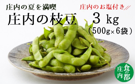 食の都庄内　【令和8年産】庄内の枝豆3kg（500g×6袋）庄内のお塩付き