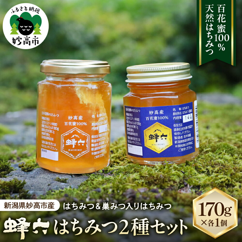 【ふるさと納税】 蜂六 はちみつ 170g 2個 セット / ハチミツ 蜂蜜 蜜 天然はちみつ 百花蜜 100％ 非加熱 国産 常温 セット 送料無料 新潟県 妙高市