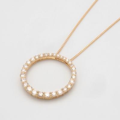 ふるさと納税 甲府市 K18　1ctダイヤモンド　サークルペンダントネックレス FHH-019922 |  | 01