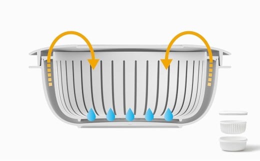 蒸気であたためる冷凍ごはん容器　2個組【5色から好きなカラーを選べる】グレー  / 奈良県 葛城市 容器 プラスチック ライクイット 冷凍ご飯 ザル型【like090-4】_イメージ4