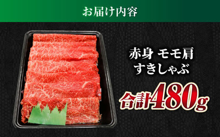 【飛騨牛】赤身(モモ・カタ)すきしゃぶ(480g) 和牛 すき焼き しゃぶしゃぶ 岐阜市/丸福商店[ANBO007]