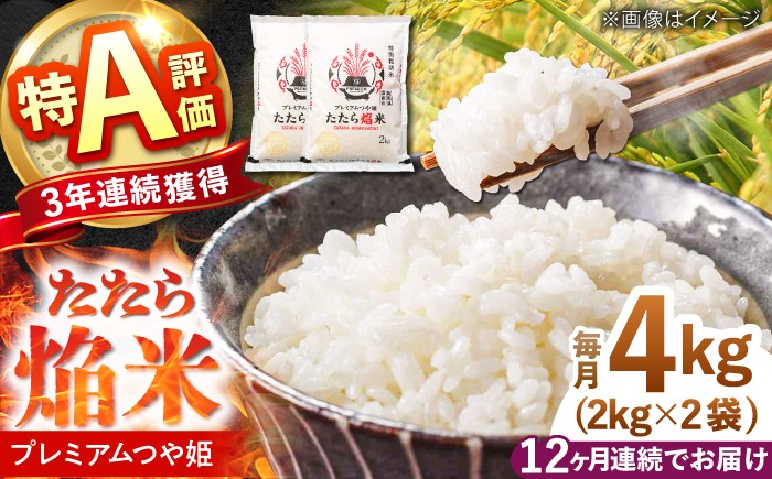 
                  お米 定期便 プレミアムつや姫 4kg 新米 12ヶ月 【先行予約】<令和8年産> 特別栽培米 たたら焔米 特A評価実績 新米定期便 令和8年 米 お米 こめ コメ 4kg 米4kg お米4kg 米4キロ お米4キロ お米定期便 米定期便 12か月 12カ月 ブランド米 ごはん つや姫定期便 精米 白米  島根県雲南市/JAしまね雲南地区本部 頓原加工所 [AIBR004-r8]
                