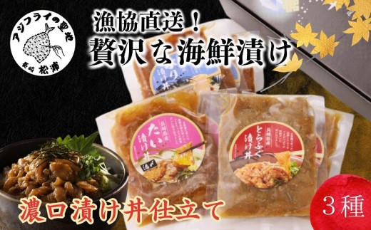 漁協直送！贅沢な海鮮漬け　3種×2袋(濃口漬け丼仕立て)【B2-146】