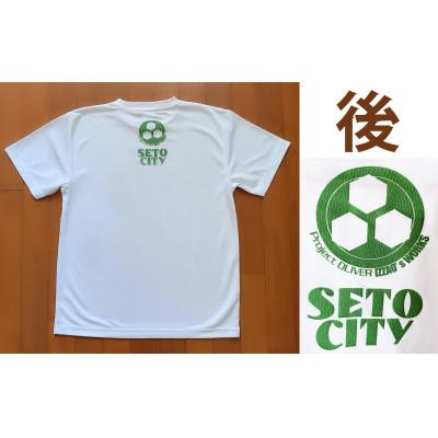 ふるさと納税 瀬戸市 陶神オリバーTシャツ(Lサイズ)+缶バッジセット |  | 01