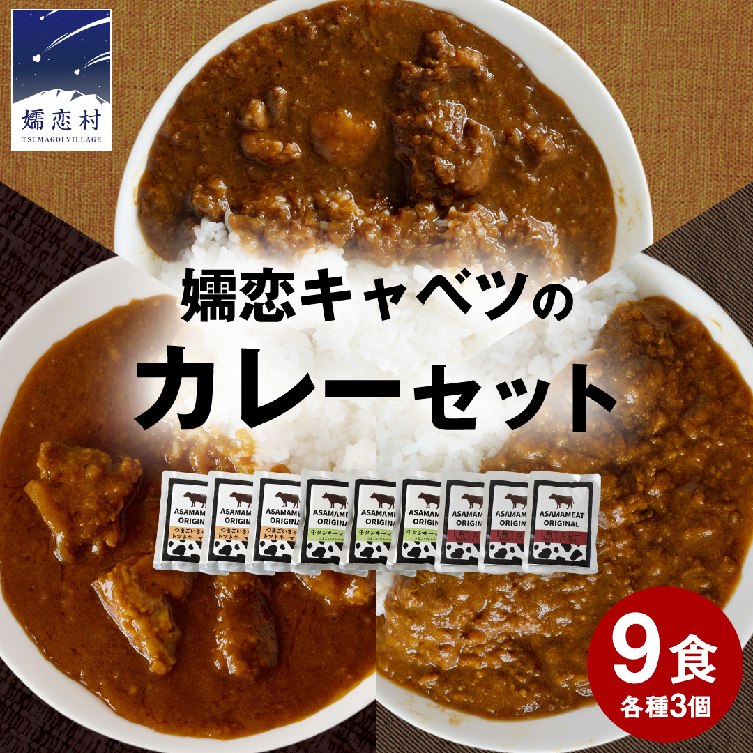 【10月発送開始】 嬬恋 キャベツ の カレー セット 9個 レトルト レトルトカレー レンチン レンジ 長期保存可 災害対策 ローリングストック  非常食 防災 キャンプ 詰め合わせ 惣菜 キーマカレー 食べ比べ  上州牛 クリスマス お正月 [AH002tu]