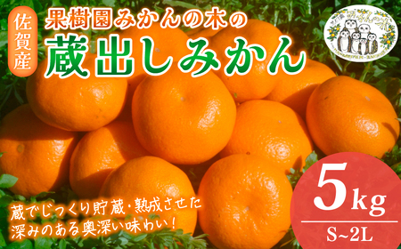 N-24 果樹園みかんの木の蔵出しみかん 5㎏　みかん ミカン 蜜柑 たらみかん 太良みかん 温州みかん 完熟みかん 甘熟 柑橘 国産 佐賀県産 太良町 こだわり 有機栽培 産地直送 贈答品 詰め合わせ 極甘 蔵出し 熟成