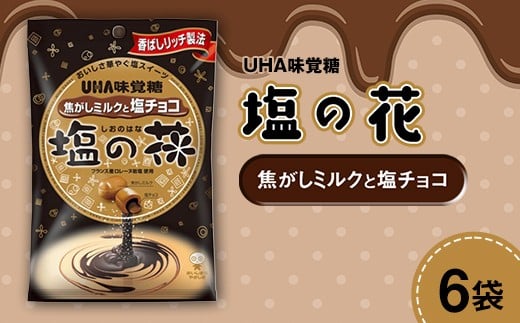 UHA味覚糖 塩の花 焦がしミルクと塩チョコ 6パック入り キャンディ お菓子 あめ アメ飴 菓子 食品 F24R-130