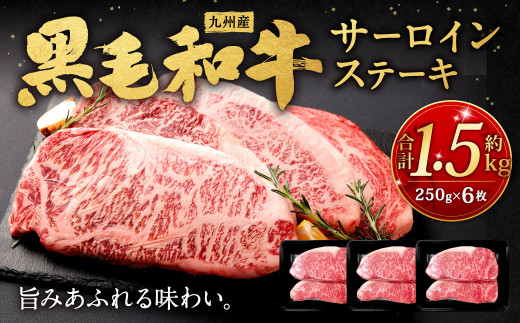 
九州産黒毛和牛サーロインステーキ 約1.5kg (約250g×6枚) 牛肉 国産 ステーキ サーロイン 牛肉 お肉 国産 日本産
