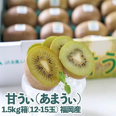 ふるさと納税 朝倉市 福岡限定!ブランドキウイ「甘うぃ(あまうぃ)」約1.5kg箱(12-15玉)(朝倉市)
