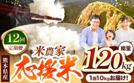 【 定期便12回 】 暮らし生活 米農家 応援米 10kg | お米  精米 白米 ブレンド 農家応援米 家庭用 送料無料 フードロス くまもと 熊本県 国産 国産米 定期 熊本県 玉名市