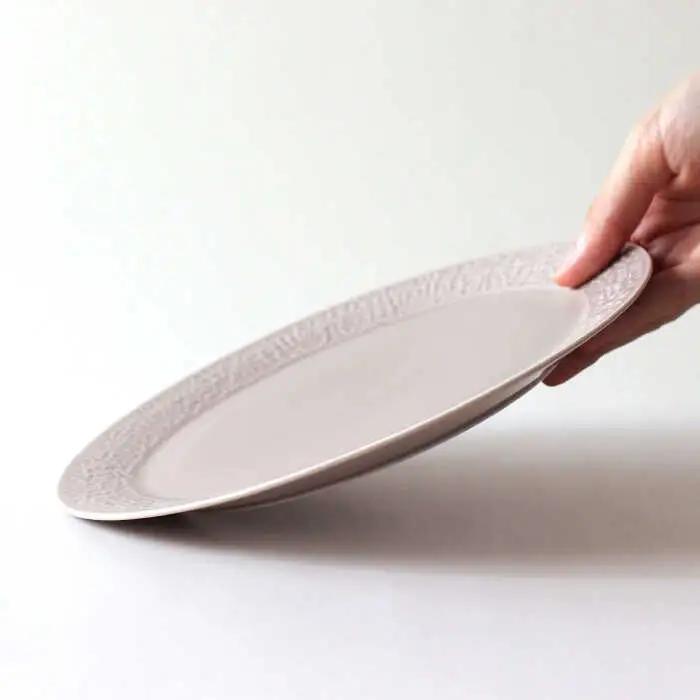 【波佐見焼】PATTERNED PLATE 21 greige 【BIRDS’ WORDS】[CF094]