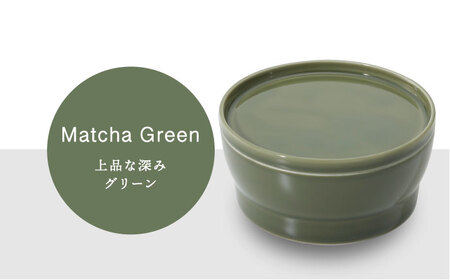 【美濃焼】StackStock なごみの色目（Gloss）プレートL・ボウルL 4点 セット Matcha Green × Azuki Brown【城山製陶所】食器 皿 鉢 ケーキ皿 取り皿 副菜鉢 