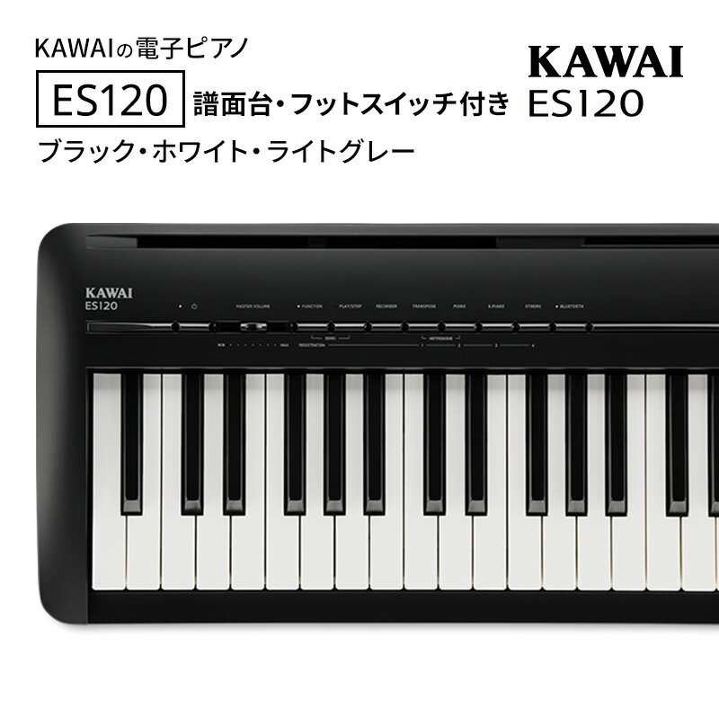 【ふるさと納税】KAWAI 電子ピアノ ES120 譜面台・フットスイッチ付き 【設置作業付き】【配送不可：沖縄・離島】 カワイ ピアノ 静岡 浜松市