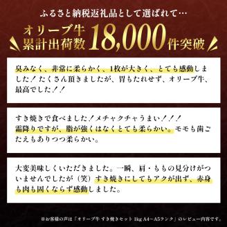 香川県産黒毛和牛オリーブ牛「すき焼きセット 1kg」