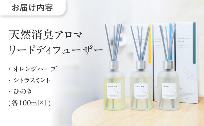 天然消臭 アロマ リードディフューザーセット 100ml × 3種 瑞浪市 / 生活の木 瑞浪ファクトリー直送 精油 芳香剤 [AZBE034]