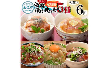 【訳あり】【全6回定期便】土佐の海鮮漬け丼 5種×各2Pセット 高知県土佐市 【企業組合　宇佐もん工房】 [BQAB015]