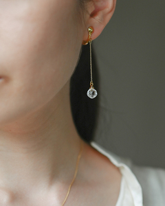 HARIO イヤリング メルティーキューブ［HAA-MC-003E］｜耐熱 ガラス アクセサリー ハリオ ランプワークファクトリー 職人 繊細 フォーマル カジュアル きれいめ おしゃれ 20代 30