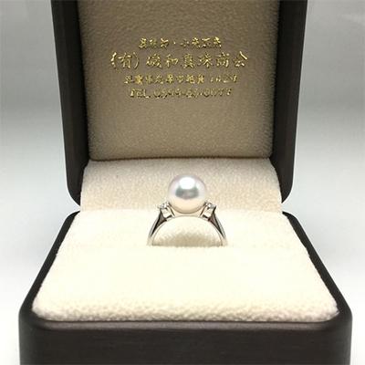 ふるさと納税 志摩市 オーロラ花珠　アコヤ真珠リング  9.0〜9.5ミリ  Pt900  D0.10ctサイズ8〜18号 |  | 02