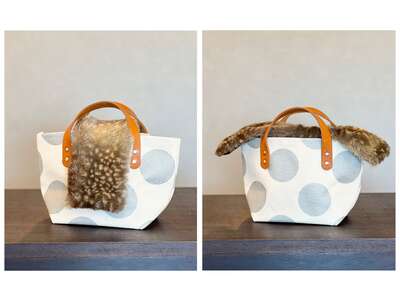 エコファーバッグカバー　バンビ柄グレーS【cbm04】