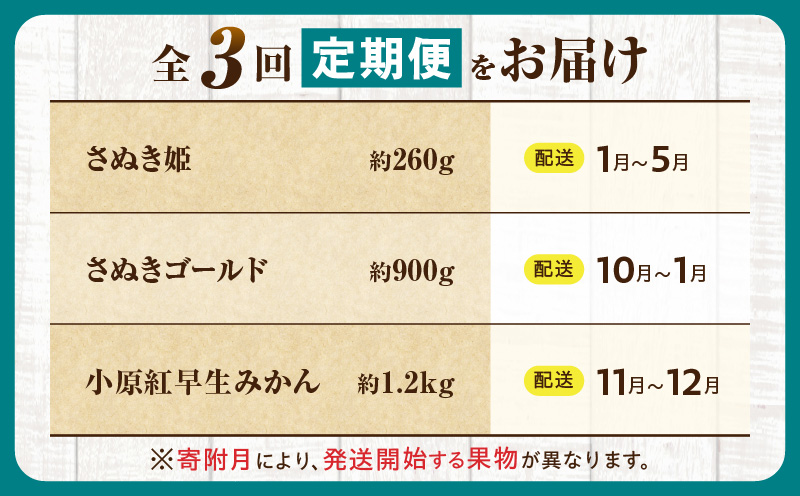とれたて果物 3回定期便C 果物 フルーツ 果物定期便 フルーツ定期便 定期便 いちご キウイみかん 濃厚 旬の果物 定期 人気 おすすめ 贈答 贈り物 青果物 糖度 香川県 _mk165-t067