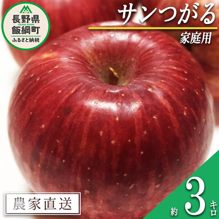【ふるさと納税】 りんご サンつがる 家庭用 3kg 沖縄県への配送不可 令和7年度収穫分 信州の環境にやさしい農産物認証 減農薬栽培 静谷りんご園 長野県 飯綱町 〔 果物 フルーツ 信州 リンゴ 林檎 長野 9000円 予約 農家直送 〕発送期間：2025年9月上旬〜2025年9月中旬
