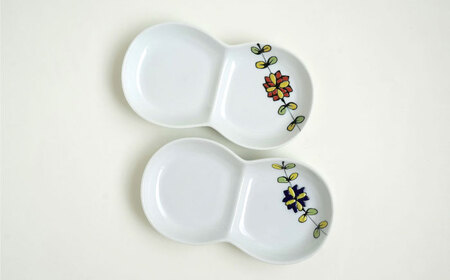 【波佐見焼】ペアティータイムセット 福ダリア・2色 ミニプレート プチカップ 姫急須【光和陶器】[SC76]