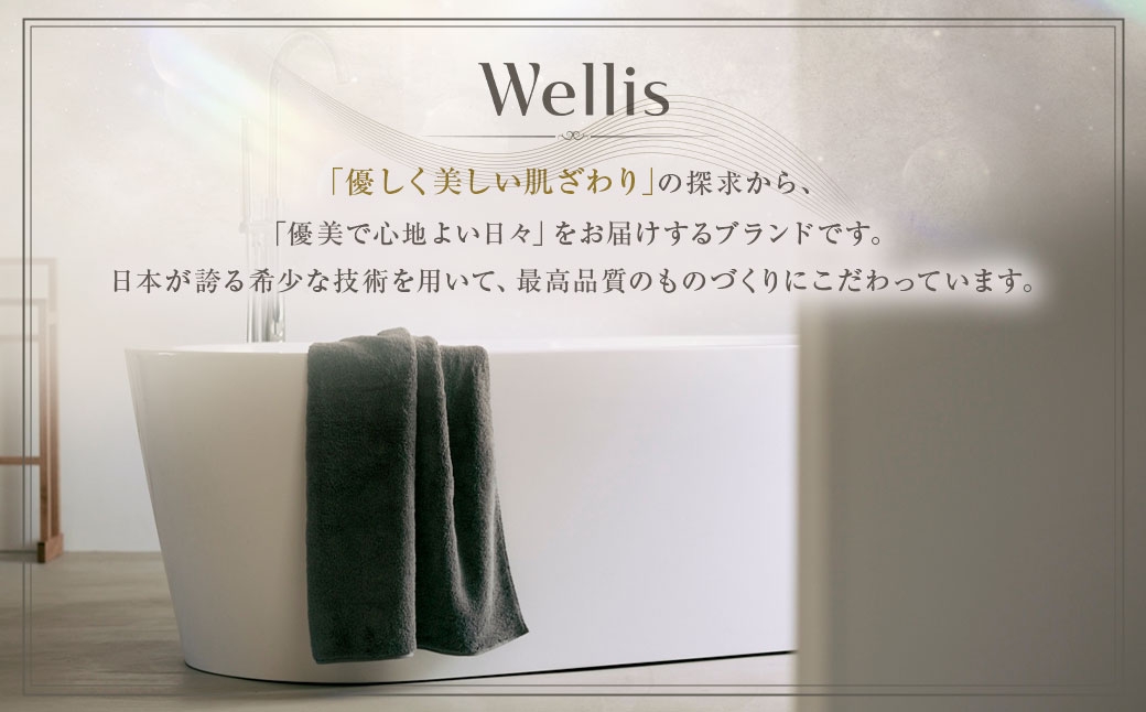 Wellis【極上の肌心地】バスタオル4枚　ギフトセット　ナチュラルホワイト