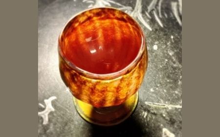 グラス砂漠のチューリップ-ピンク　桃 グラス タンブラー 手作り オリジナル 吹きガラス こだわりの逸品 ギフト プレゼント 自分用 人気 おすすめ