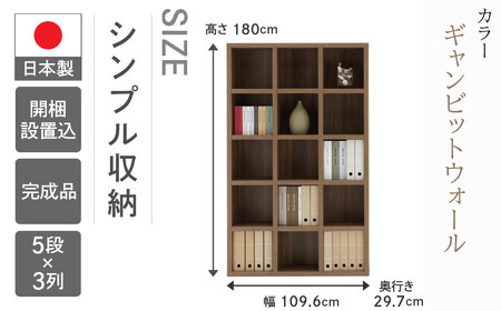 【ギャンビットウォール（グレージュ色）】シェルフ FBG 110T 本棚 棚 収納 シンプル 収納 棚 シンプル 木目 完成品【46-1【5】】