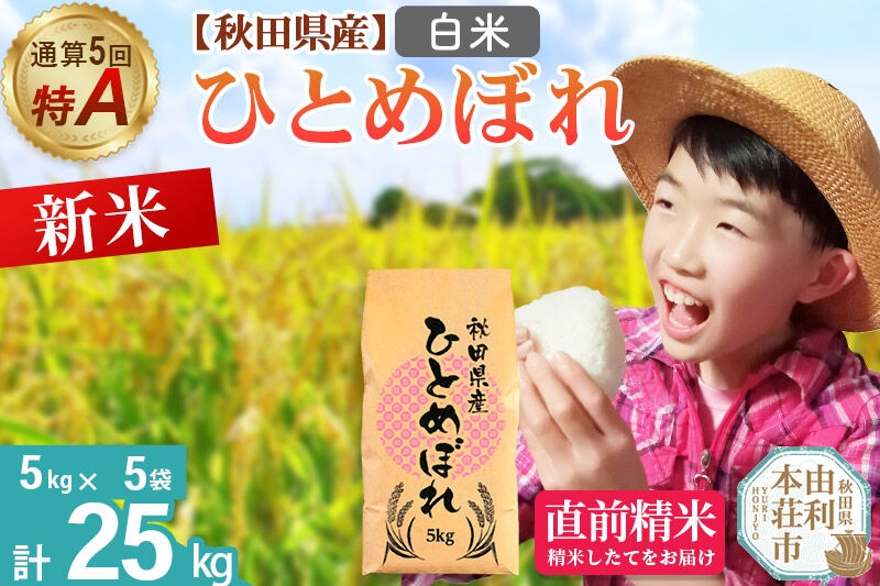 
                  《令和8年産 新米受付》《1回のみお届け》【白米】通算5回特A 秋田県産ひとめぼれ 25kg(5kg×5袋) お米 米 こめ 藤岡農産 [米 白米 特A 精米 秋田県 東北 お米 ひとめぼれ 小袋 小分け 直前精米 おいしい米 おすすめ]
                